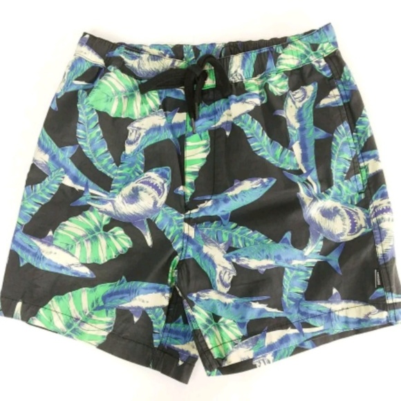 mens shark swim trunks